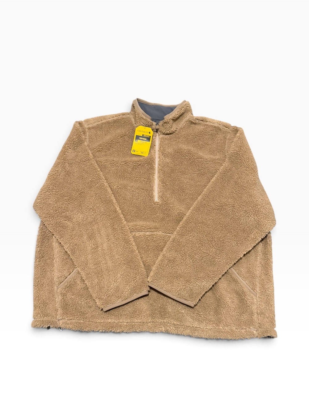 Carhartt Men’s Tan Sherpa Half-Zip Pullover Jacket,SZ 3XL, NWT